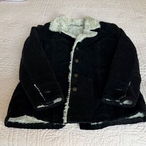 Ladies fur lined black button up coat from Rampage size large black